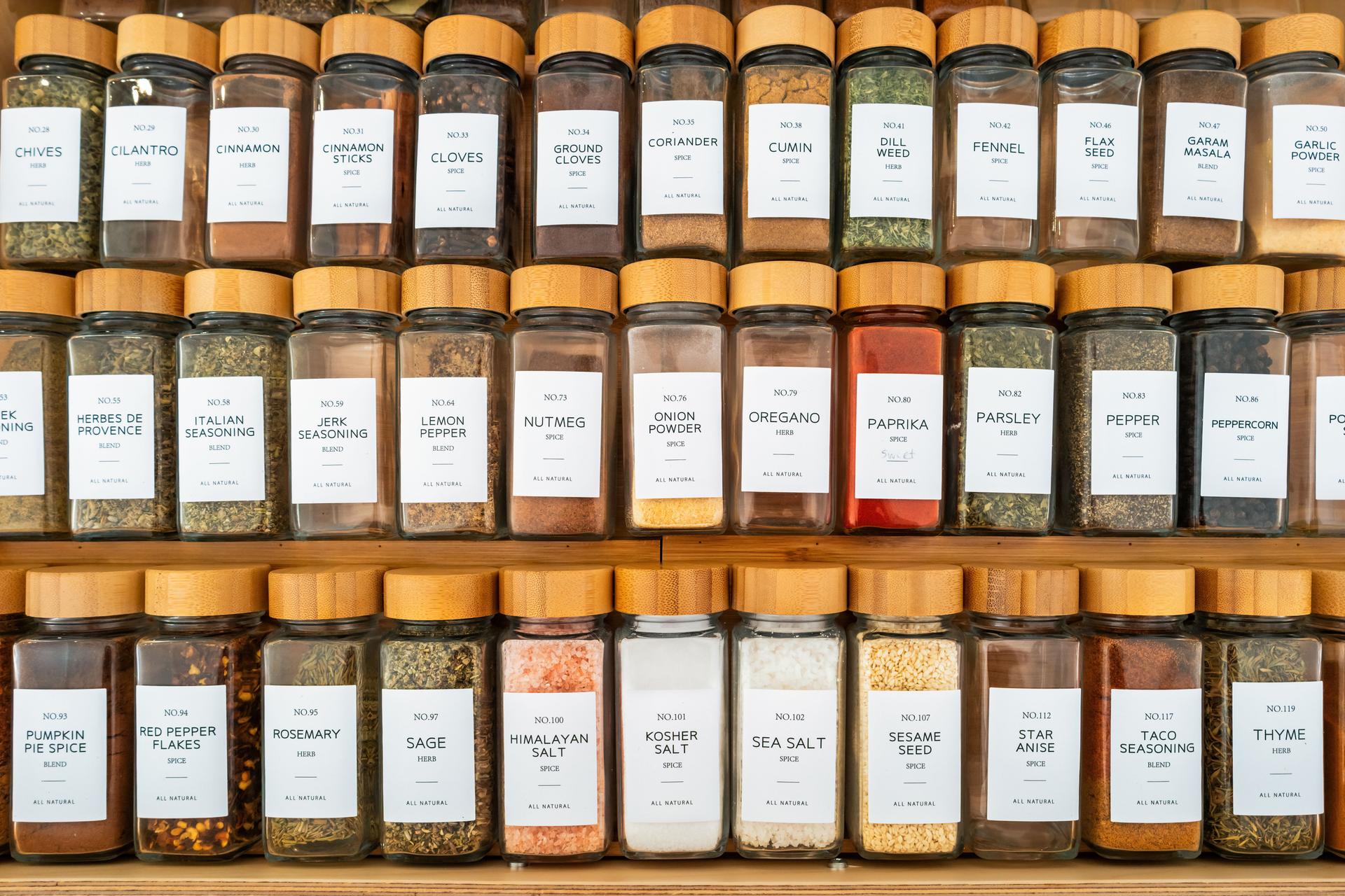 Many Spice Containers Collection Variety